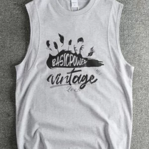 2025 Summer American Retro Sleeveless O-neck Letter Printed T-shirt Men's Fashion 100% Cotton Washed Fitness Sports Casual Vest - Image 6
