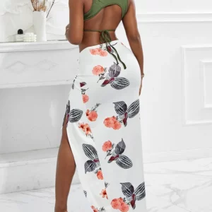 Fashion 2023 Spring Street Fashion Women's Two Piece Print Sleeveless Tank Top Sexy Split Half Dress Fashion Dress Set - Image 6