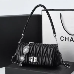 Women Bags Luxury Designer Purses and Handbags Rhinestone Chain Flap Crossbody Small Square Bag Casual Shoulder Messenger Bags - Image 3
