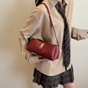 Branded Luxury Designer Shoulder Bags For Women Three Compartments Large Capacity Underarm Hobo Bag Quality Pure Color Handbags - Image 4