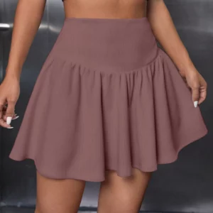 Women's Sexy Halter Skirt Short Summer Solid Color Y2K Style Folding Slim High Women's Casual Mini Skirt - Image 5