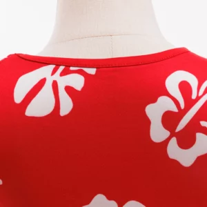 Christmas Dresses summer Girls leaf Print Holiday Wear Casual Santa Claus Kids Girls Printed Dress Mini Dress for 4 6 8 years - Image 4