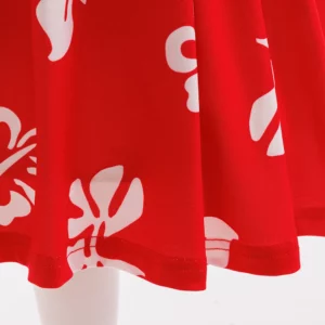 Christmas Dresses summer Girls leaf Print Holiday Wear Casual Santa Claus Kids Girls Printed Dress Mini Dress for 4 6 8 years - Image 3