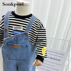 Children'S Overalls Pants Boys Fall Pants 2024 New Baby Trousers Spring and Autumn Jeans Girls Pants - Image 3