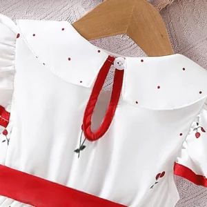 2025 Summer New Girls Infant Floral Print Dress Breathable Baby Princess Dress 0-3 Years Cool Short Sleeve Outfit - Image 4