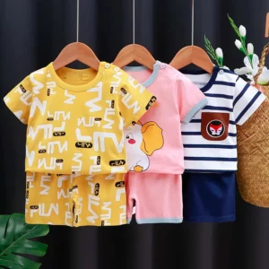 Kids Clothes Set Baby BoyGirl T-Shirt + Shorts Summer Clothing Cotton Cartoon Casual Boys Tracksuit Children Baby Clothes Set - Image 3
