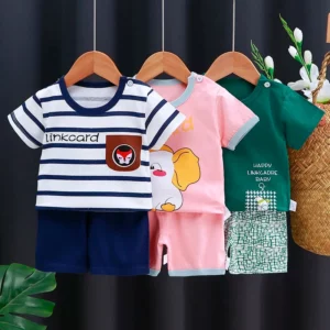 Kids Clothes Set Baby BoyGirl T-Shirt + Shorts Summer Clothing Cotton Cartoon Casual Boys Tracksuit Children Baby Clothes Set - Image 4