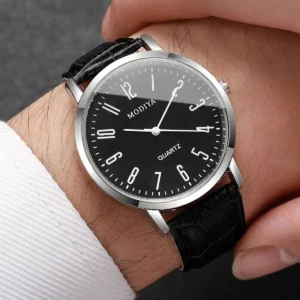 3PCS/Set Fashio Arabic Dial Men Business Watches Casual Leather Strap Quartz Wristwatches Reloj Hombre（Without Box） - Image 2