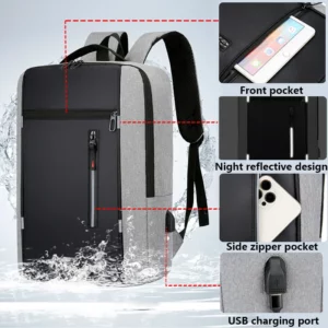 Waterproof Business Backpack Men USB School Backpacks 15.6 Inch Laptop Backpack Large Capacity Bagpacks for Men Back Pack Bags - Image 2