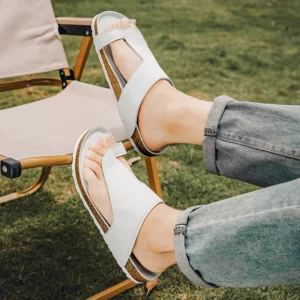 High Quality men's casual cork sole sandals with fashionable leather upper and flip-flops that are anti-slip comfortable durable - Image 5