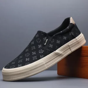 New Fashion Men Canvas Shoes Black Sneakers Men Canva Shoes Outdoor Walking Slip On Breathable Men Casual Sport Shoes SS25818 - Image 1
