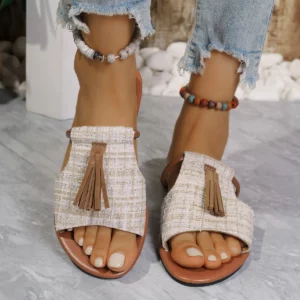 Women's Casual Beach Holiday Slippers 2025 Summer New Fashion Fringe Outdoor Flat Shoes Open Toe Sandals Zapatos De Mujer Slides - Image 7