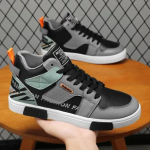 Men's Skateboarding Shoes 46 High Top Casual Sneakers Breathable Street Shoes Black Flats Shoes Walking Shoes Chaussure Homme - Image 9