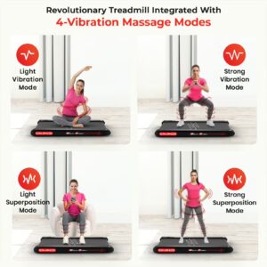 WalkyShaky Vibration Walking Pad – Under Desk Walking Pad Treadmill for Home & Office, 4 Vibration Massage Modes Treadmill, App & Remote Control, LCD Display (WalkyShaky) - Image 3