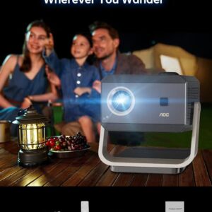 AOC Portable Projector Full HD 4K/1080P, Autofocus/Auto Keystone Correction/Adjustable Angle/Projector with Wifi6 and Bluetooth,15000 Lumen,Compatible with iOS/Android/PC/PS4/PS5 for Work and Gaming XL3-500 Noble Pro - Image 2
