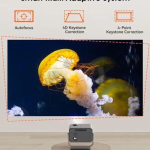 AOC Portable Projector Full HD 4K/1080P, Autofocus/Auto Keystone Correction/Adjustable Angle/Projector with Wifi6 and Bluetooth,15000 Lumen,Compatible with iOS/Android/PC/PS4/PS5 for Work and Gaming XL3-500 Noble Pro - Image 7