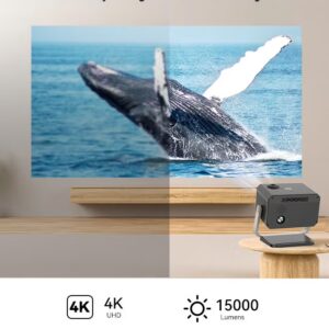 AOC Portable Projector Full HD 4K/1080P, Autofocus/Auto Keystone Correction/Adjustable Angle/Projector with Wifi6 and Bluetooth,15000 Lumen,Compatible with iOS/Android/PC/PS4/PS5 for Work and Gaming XL3-500 Noble Pro - Image 9