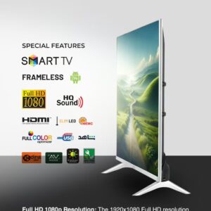 GEEPAS 43" Frameless HD Smart LED TV With Remote Control,HDMI & USB Ports, Head Phone Jack, PC Audio In,Wi-Fi, Android 14.0 with E-Share, YouTube, Netflix GLED4328SXHD Black - Image 6