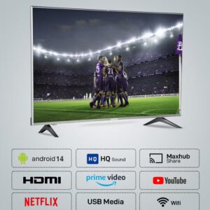 GEEPAS 32 Inch HD Smart LED TV With Remote Control, HDMI And USB Ports, Head Phone Jack, PC Audio In ,Wi-Fi, Android 14.0 With E-Share,YouTube Etc GLED3202SCHD Black - Image 6