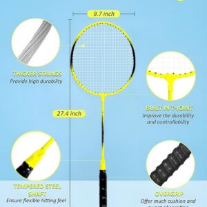 2 Pieces Badminton Set,Outdoor sports set,Badminton Set Including 1 Badminton Bag,2 Rackets,3 Badminton Balls,Outdoor Sports Equipment - Image 7