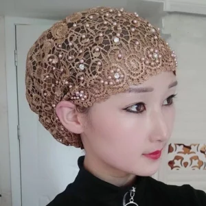 Luxury Beading Turban Cap for Women African Lady Head Wraps Cancer Chemo Hat Summer Muslim Hat - Image 5