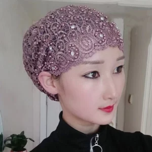 Luxury Beading Turban Cap for Women African Lady Head Wraps Cancer Chemo Hat Summer Muslim Hat - Image 3