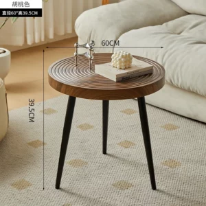Mid-Century Tea Table Minimalist Tree Ring Design Coffee Table Compact Side Desk for Small Space Versatile Accent Desk for Sofa - Image 6