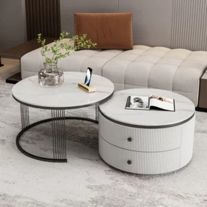 Marble Center Living Room Table Round Set Gold Nesting Metal Round Coffee Table Nordic Luxury Mesa Centro - Image 4