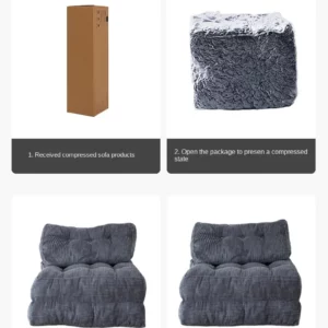 Warming Cross-border Compressed Internet-famous SOFA Small Lazy Chair Square Folding Bean Bag Sofa Lounge Vacuum Roll Bag Sofa - Image 5