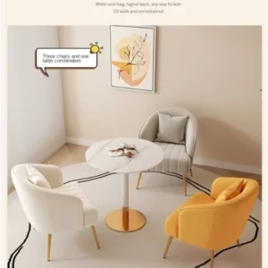 Nordic Lamb velvet Armchair INS Cream single sofa living room corner sofa reception Design Relax Backrest bedroom vanity chair - Image 3