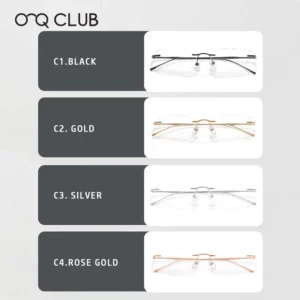 O-Q CLUB Ultra-light Titanium Reading Eyeglass Frames Men Fashion Simple Rimless Myopia Glasses Customized Prescription Glasses - Image 6