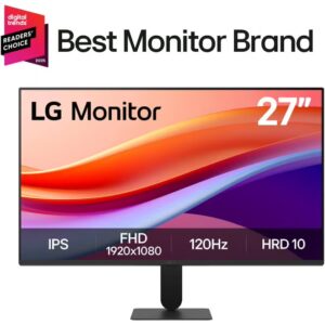 LG 27 inch IPS Display, FHD Display, 120Hz Refresh Rate, 1ms (MBR) Response Time, Motion Blur Reduction Technology, Dynamic Action Sync, Slim Stand, Black | 27U411A-B black - Image 10