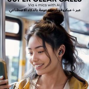 Soundcore R50i NC by Anker Noise Cancelling Earbuds, Strong and Smart Noise Cancelling, Powerful Bass, 45H Playtime, 2-in-1 Case and Phone Stand, IP54, Wireless Earbuds, Bluetooth 5.4, App Control Black - Image 3