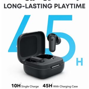 Soundcore R50i NC by Anker Noise Cancelling Earbuds, Strong and Smart Noise Cancelling, Powerful Bass, 45H Playtime, 2-in-1 Case and Phone Stand, IP54, Wireless Earbuds, Bluetooth 5.4, App Control Black - Image 4