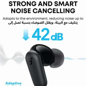 Soundcore R50i NC by Anker Noise Cancelling Earbuds, Strong and Smart Noise Cancelling, Powerful Bass, 45H Playtime, 2-in-1 Case and Phone Stand, IP54, Wireless Earbuds, Bluetooth 5.4, App Control Black - Image 6