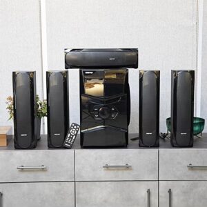 GEEPAS 5.1 Channel Multimedia Speaker System With Remote Control- FM Radio, Bluetooth, USB Input, SD Card Reader, Karaoke Function| LED Display, 50000W PMPO Speaker Unit| 2 Years Warranty GMS8578 Black GMS8578 Black - Image 2