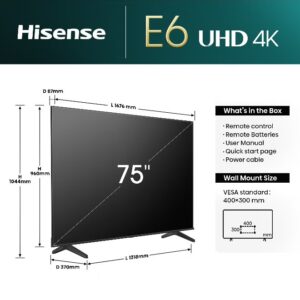 Hisense 75 inch Smart TV UHD 4K E6N-Dolby Vision,Game Mode Plus,Smooth Motion with MEMC,AI Sports Mode,Voice Control,Share to TV,Youtube,Netflix,Disney+,Shahid And Anghami (2024 New Model) 75E6N Black - Image 11