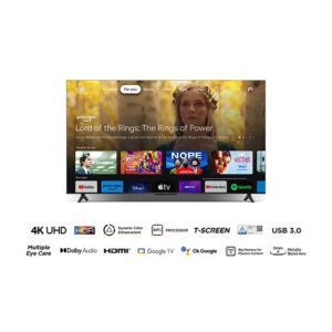 TCL 55 Inch 4K UHD HDR10 Google TV, (2024), 60HZ, Built in receiver - 55P69B Brushed Titanium - Image 7