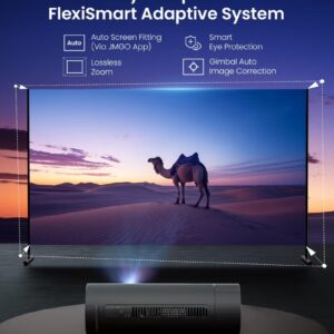 JMGO JMGO PicoFlix Portable Outdoor Projector with Rotating Gimbal, 1080P FHD & 3D, 420 ISO Lumens, Auto Focus, Built-in Battery 4.5H Movie Time, Google TV with Netflix, HDR10, 10W Speaker – Ideal for Camping & Travel - Image 4