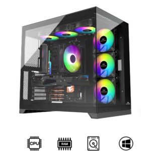 Cube Pro Gaming Desktop PC (Intel core i5-14400F - NVIDIA RTX5060- B760- 16GB DDR5 -M.2 1TB- WINDOWS) Black - Image 4