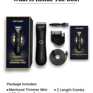 MENHOOD Trimmer Mini All-in-one Trimmer for Men with Waterproof IPX6 Design, SkinSafe Ceramic Technology, QuietRun 7000 RPM Motor, 4000K LED for Low Light Areas, Travel Lock, 90 Min Run Time & Fast Charging - Image 11