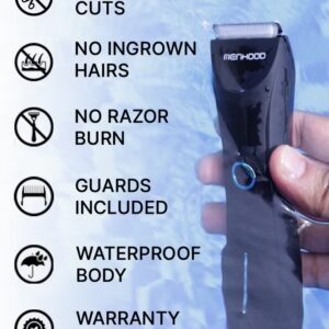 MENHOOD Trimmer Mini All-in-one Trimmer for Men with Waterproof IPX6 Design, SkinSafe Ceramic Technology, QuietRun 7000 RPM Motor, 4000K LED for Low Light Areas, Travel Lock, 90 Min Run Time & Fast Charging - Image 5