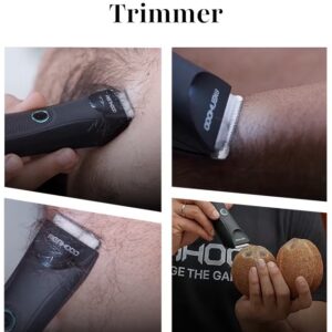 MENHOOD Trimmer Mini All-in-one Trimmer for Men with Waterproof IPX6 Design, SkinSafe Ceramic Technology, QuietRun 7000 RPM Motor, 4000K LED for Low Light Areas, Travel Lock, 90 Min Run Time & Fast Charging - Image 7