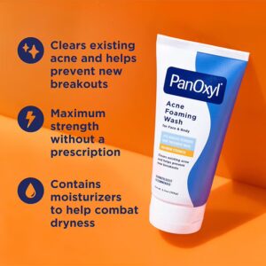 PanOxyl Pack of 1 Acne Foaming Wash, Peroxide 10% Maximum Strength Packaging May Vary 5.5ounce - Image 5