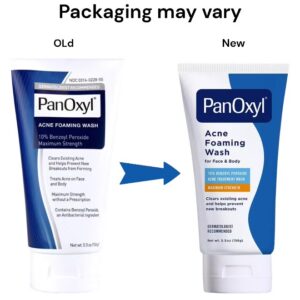 PanOxyl Pack of 1 Acne Foaming Wash, Peroxide 10% Maximum Strength Packaging May Vary 5.5ounce - Image 8