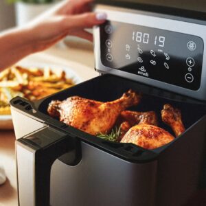 evvoli Air Fryer 5.5L, 8 Preset Programs With Digital Control Panel Display, Built-In Preheat Function 5.5 L 1700 W EVKA-AF5508D Grey - Image 3