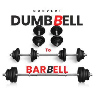 Sparnod Fitness Adjustable Dumbbell & Barbell Weight Set with 4 Rods and 14 Plates - Dumbbells with Anti-slip Grip, Barbell rod & Carry Case (SD-30) 30kg - Image 3