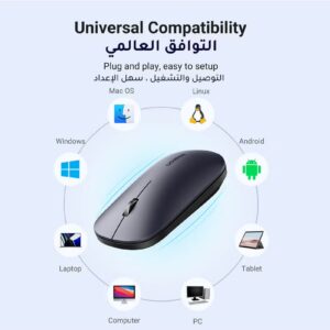 Wireless Mouse Silent Computer Mice Slim Portable for Laptop with 2.4G USB Adapter Ultrafast Scrolling 4 Adjustable DPI Compatible with PC HP Lenovo ASUS Dell | - Image 3