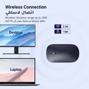 Wireless Mouse Silent Computer Mice Slim Portable for Laptop with 2.4G USB Adapter Ultrafast Scrolling 4 Adjustable DPI Compatible with PC HP Lenovo ASUS Dell | - Image 5