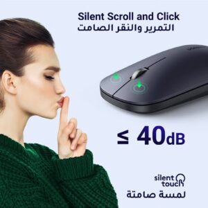Wireless Mouse Silent Computer Mice Slim Portable for Laptop with 2.4G USB Adapter Ultrafast Scrolling 4 Adjustable DPI Compatible with PC HP Lenovo ASUS Dell | - Image 2